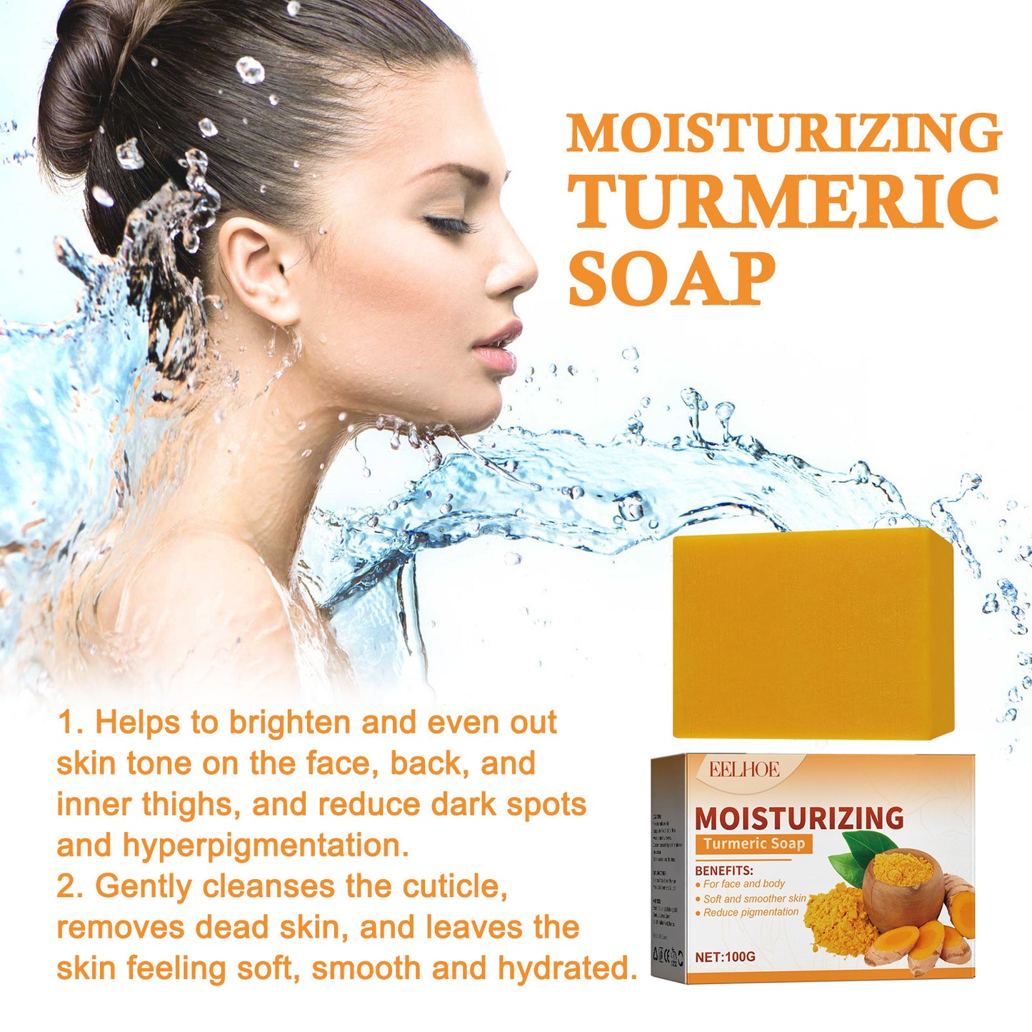 Turmeric Whitening Moisturizing Soap Cleansing Skin Brightening Skin Color