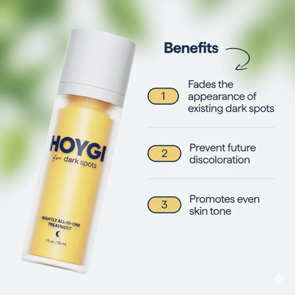 HOYGI for Dark Spots - All-in-One Nightly Serum for Fading Dark Spots & Evening Skin Tone with Retinol, Kojic Acid & Tranexamic Acid