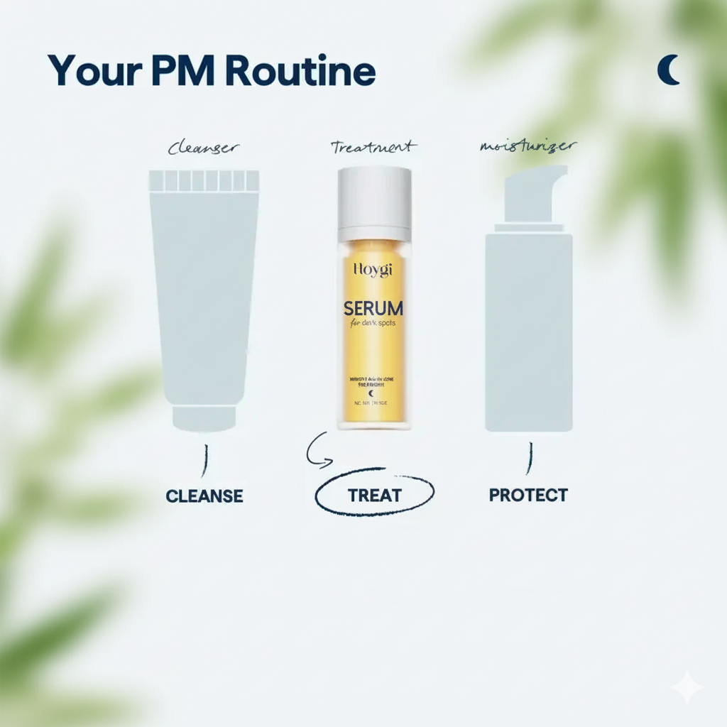 HOYGI for Dark Spots - All-in-One Nightly Serum for Fading Dark Spots & Evening Skin Tone with Retinol, Kojic Acid & Tranexamic Acid